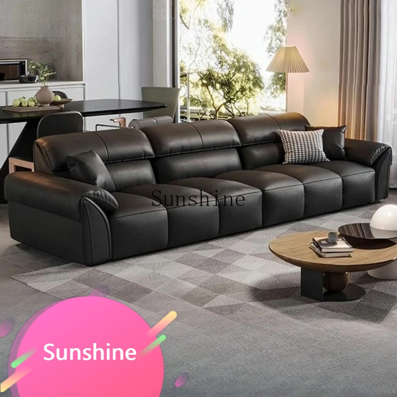 

Italian minimalist modern minimalist living room small apartment straight row medieval leather art sofa