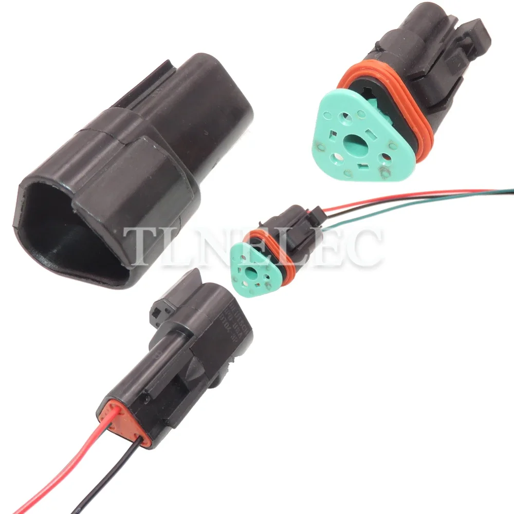 3 Pin Way Car Wire Harness Connector with Wires Automobile Electrical Sockets DT04-3P-E005 DT06-3S-E005