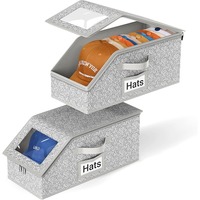 Foldable Zipper Baseball Cap Storage Box Non-woven Dustproof Storage Box Hat Storage Box Wardrobe Storage Boxes Storage