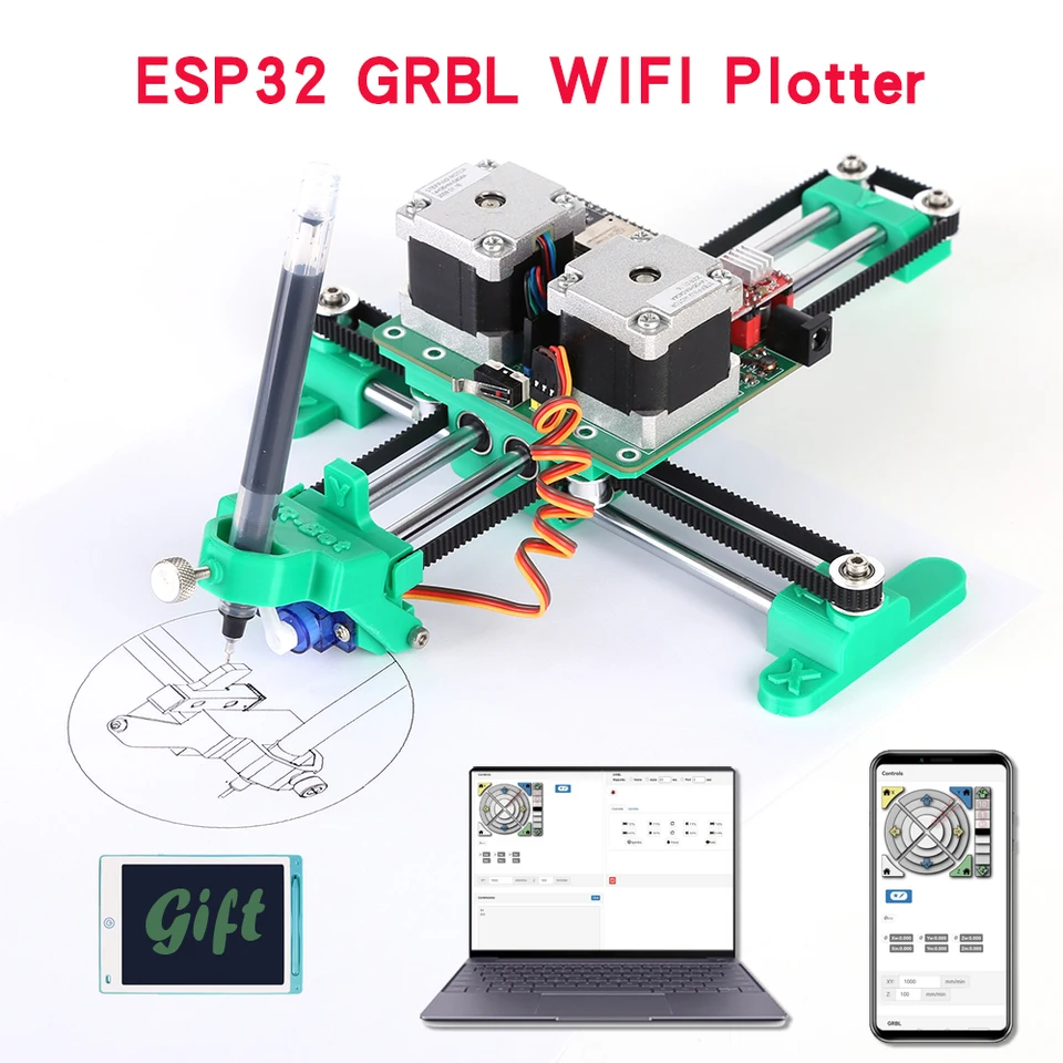 DIYで組み立てられたxyプロッタペン,grbl esp32,塗装機,手書きを備えた