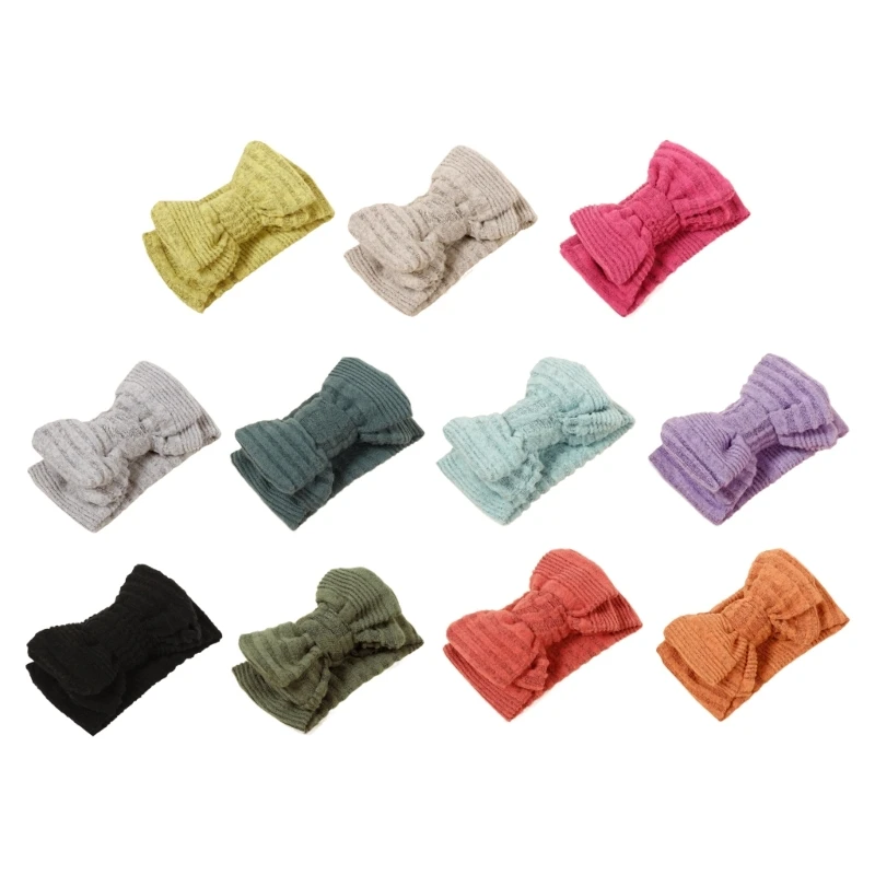 อุปกรณ์เสริมผมเด็ก Bowknot แถบคาดศีรษะนุ่มยืดหยุ่น Knotted Headwear วงกว้างผมวง Headbands HEAD Wraps Hairbands