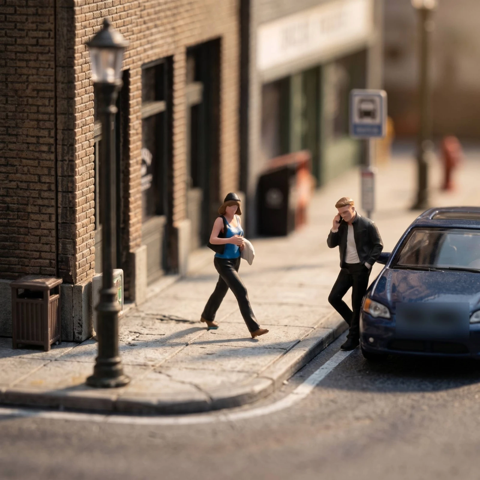 

2 Pieces Pedestrian Figures Realistic Miniature Figure Miniature Figure with Painted Details Lifelike for Modelers, Dioramas