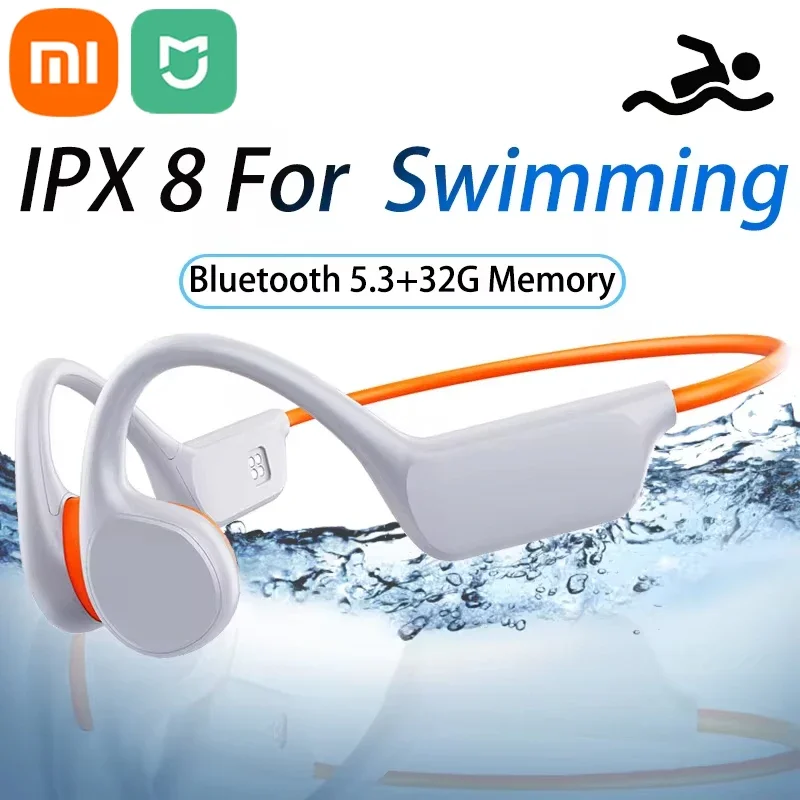 XIAOMI MIJIA IPX8 Waterproof Conduction Headphones X7 Bluetooth 32G MP3 Swim Sport Wireless Earphone With Mic HIFI Bass Stereo