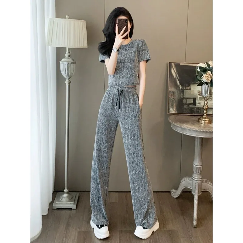 

2025 Легкий летний модный комплект платьев для похудения, дизайнерский бренд в европейском стиле, удобный костюм из 2 предметов для женщин