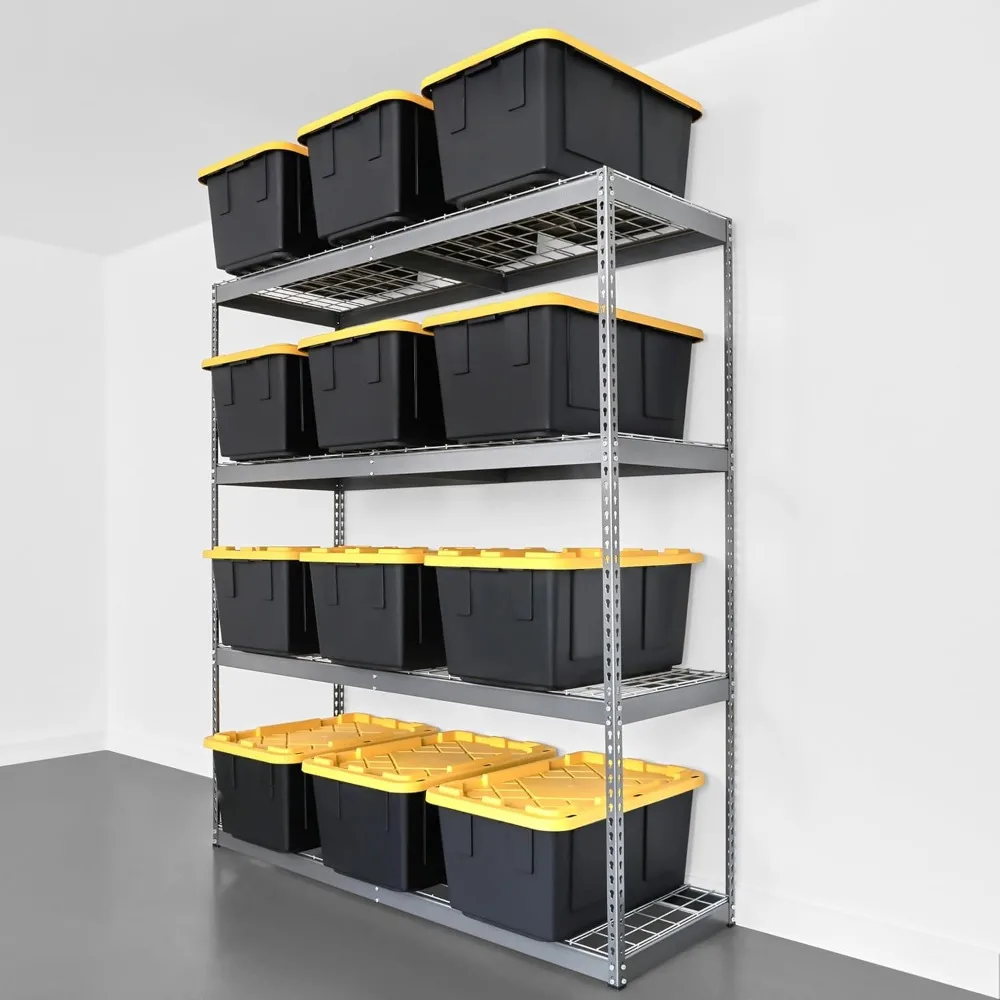 Garage Storage Rack - Hammertone | Steel Shelving Unit | 24" D x 72" W x 84" T