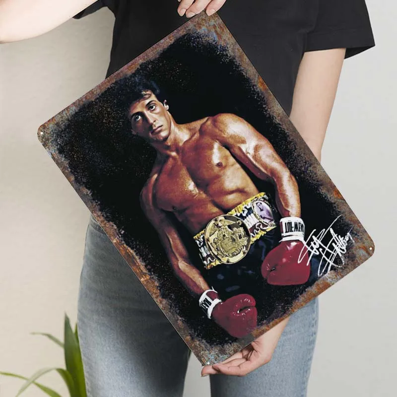 Sylvester Stallone Vintage Metal Plate Vintage Metal Signs for Wall Decoration Bathroom Decor Art Mural Room Decor Aesthetics