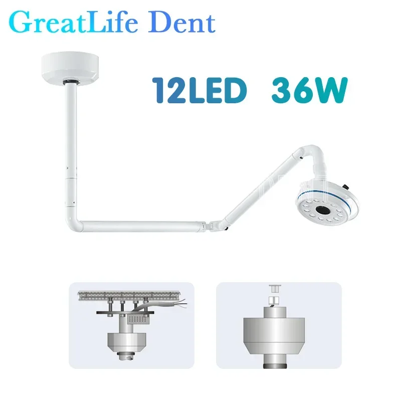 GreatLife Ceiling-Mounted 12Leds Lamp For Dentistry Clinic For Dental Light Shadowless Surgical Operation Led Lamp With Sensor