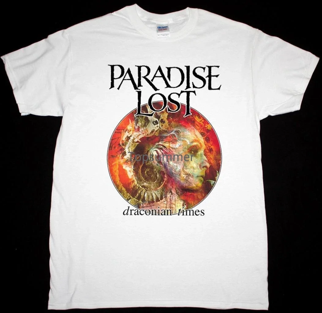 

Paradise Lost Draconian Times White T Shirt Death Gothic Metal Fashion T-Shirt Tee Top Tee Fashion Style