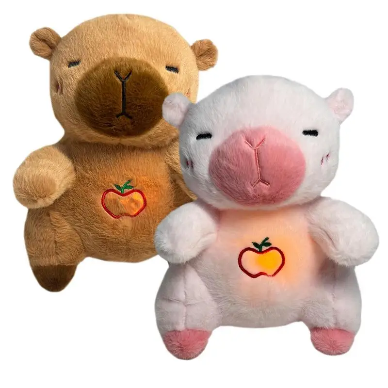 Breathing Sleep Toy Capybara Soothe Snuggle Plush Rhythmic Breathing Musical Toy Calming Sleeping Toy With Music Light &