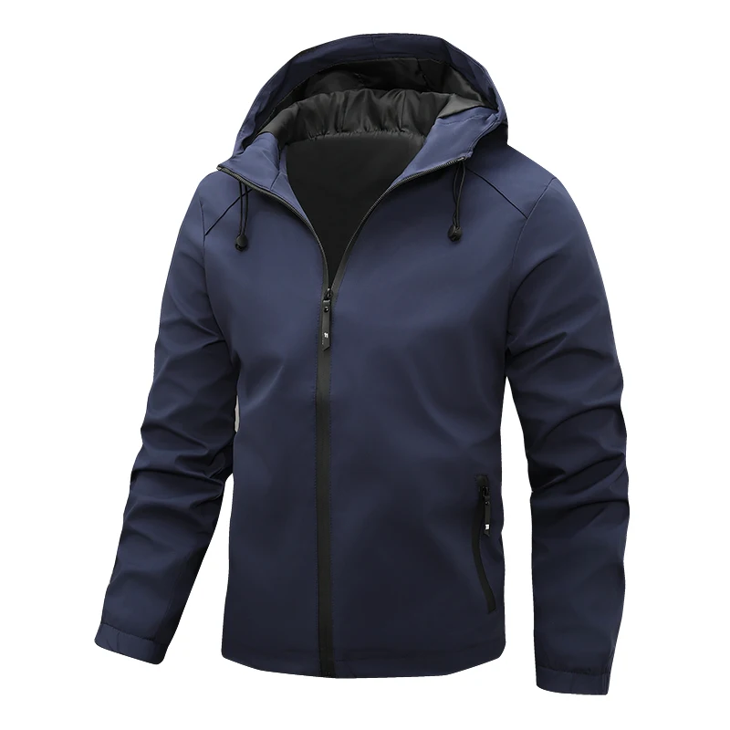 

Men New Solid Color Hooded Korean Style Jacket Male Outdoor Casual Unisex Fashion Outerwear Men Motorcycle Jacket Retro Jackets