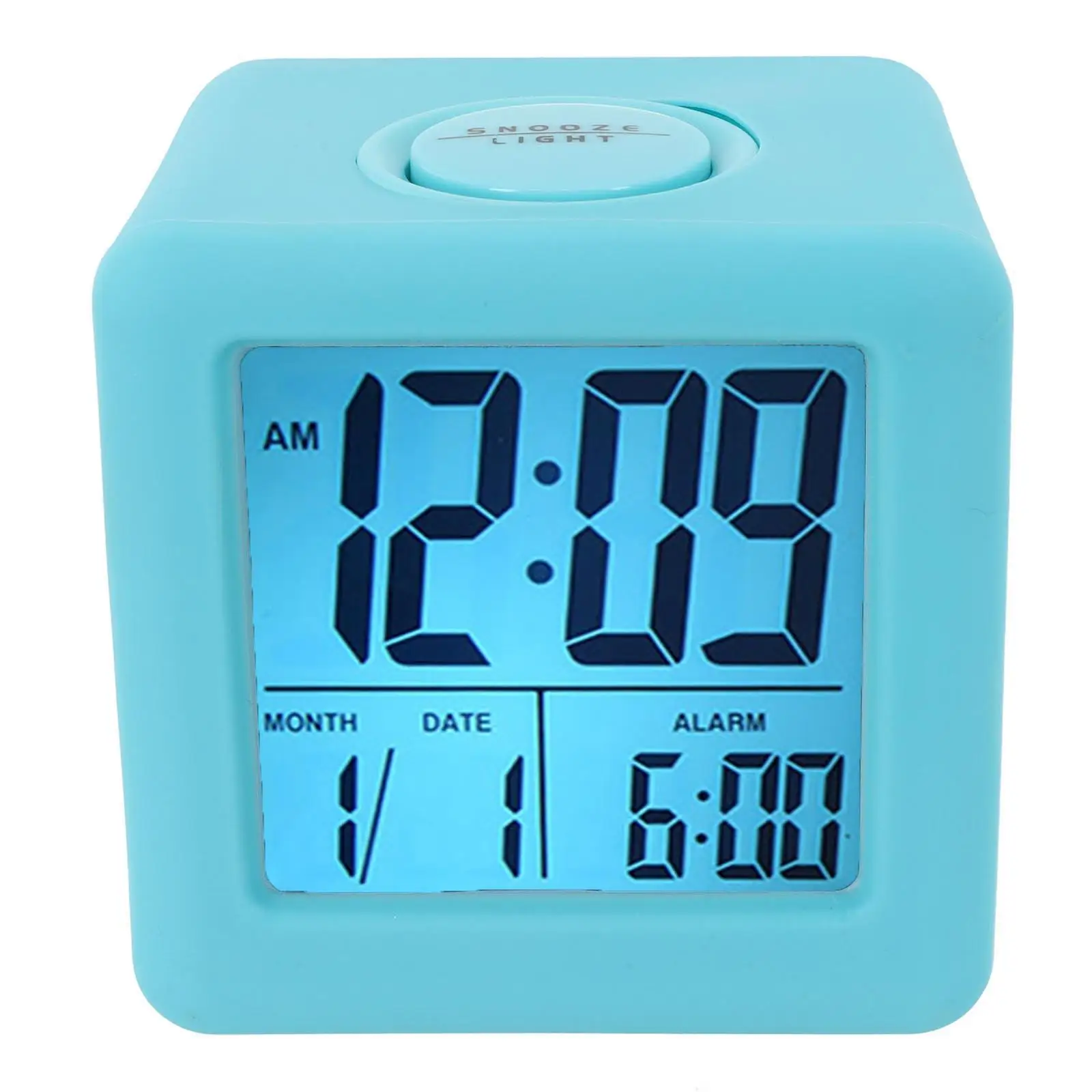 

Digital Alarm Clock LCD Alarm Clock Night Stand Environmental Silicone Shell Modern Style Snooze Function For Kids For Office