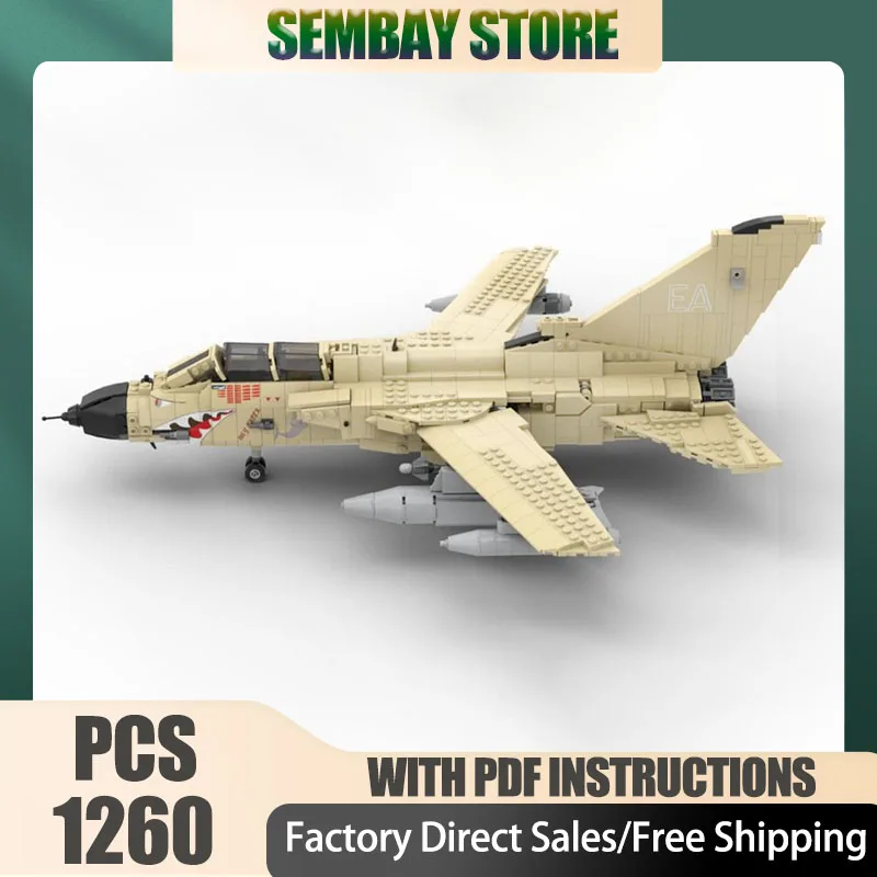 

Military Fighter Model Moc Building Blocks Modular Tornado GR1 Model Technology Bricks Assembly Holiday Construstion Gift Toy