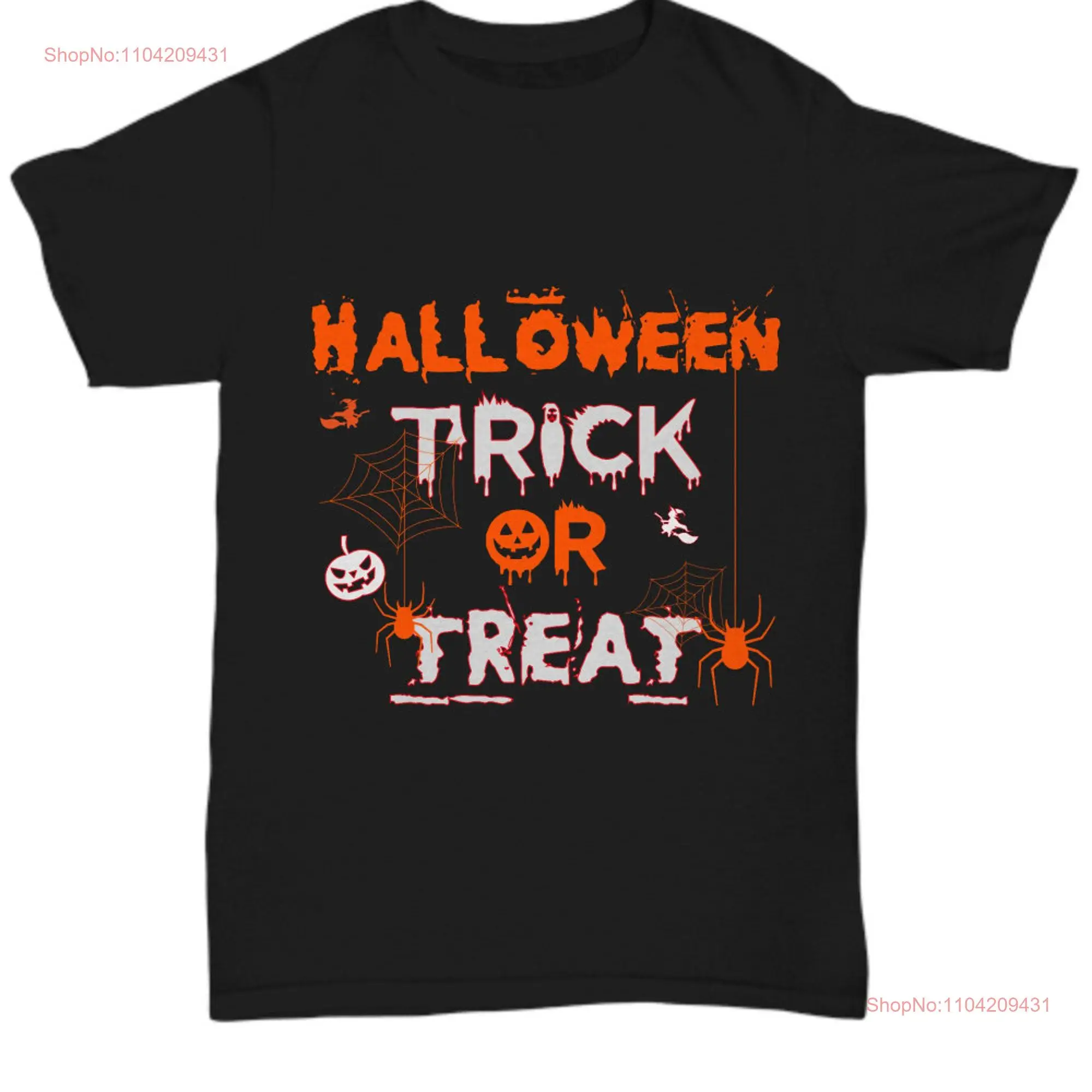 Halloween trick or treat shirt unisex black gift long or short sleeves