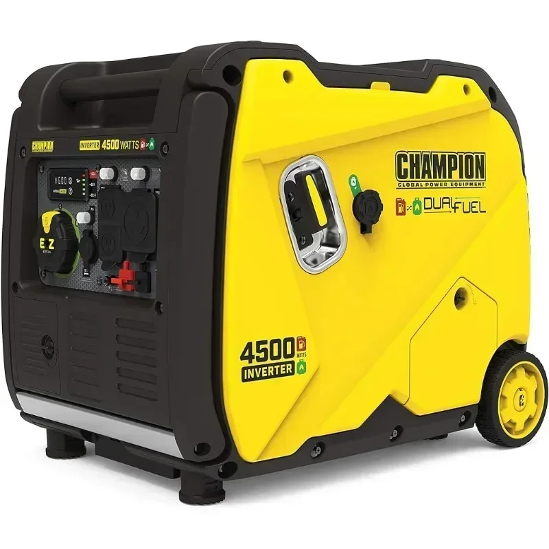 Dual Fuel RV Ready Portable Inverter Generator, Electric Start Champion Power Equipment 200988 4500-Watt