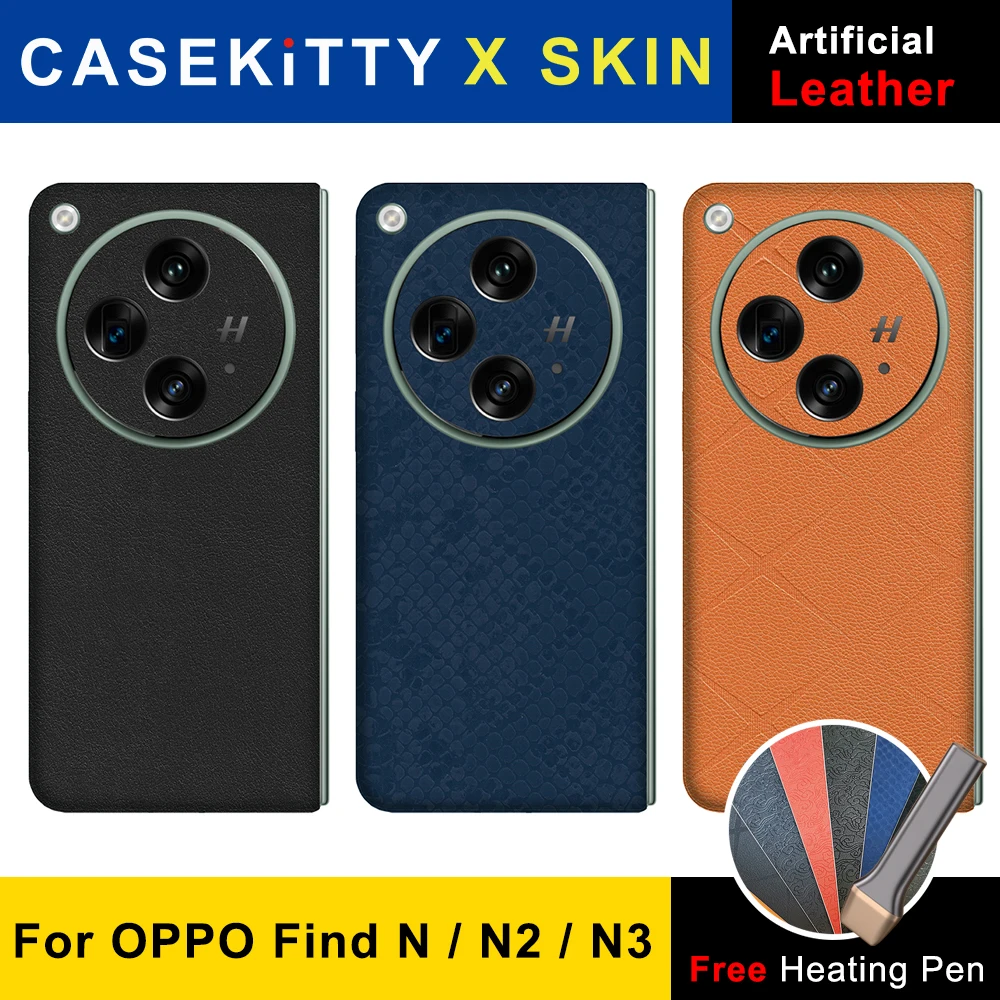 

CASEKiTTY Skin Wrap Luxury Leather For OPPO Find N3 Back Film N2 Fold Sticker N Protective Decal Full Cover Protector No Case