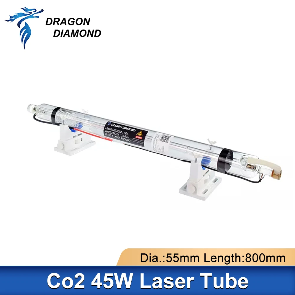 45W CO2-Laserröhrenlampenrohr für 40W 50W Laser-Netzteil Ø 50mm Länge 800mm für 40/50 Wco2 Lasergravur-Schneide maschine