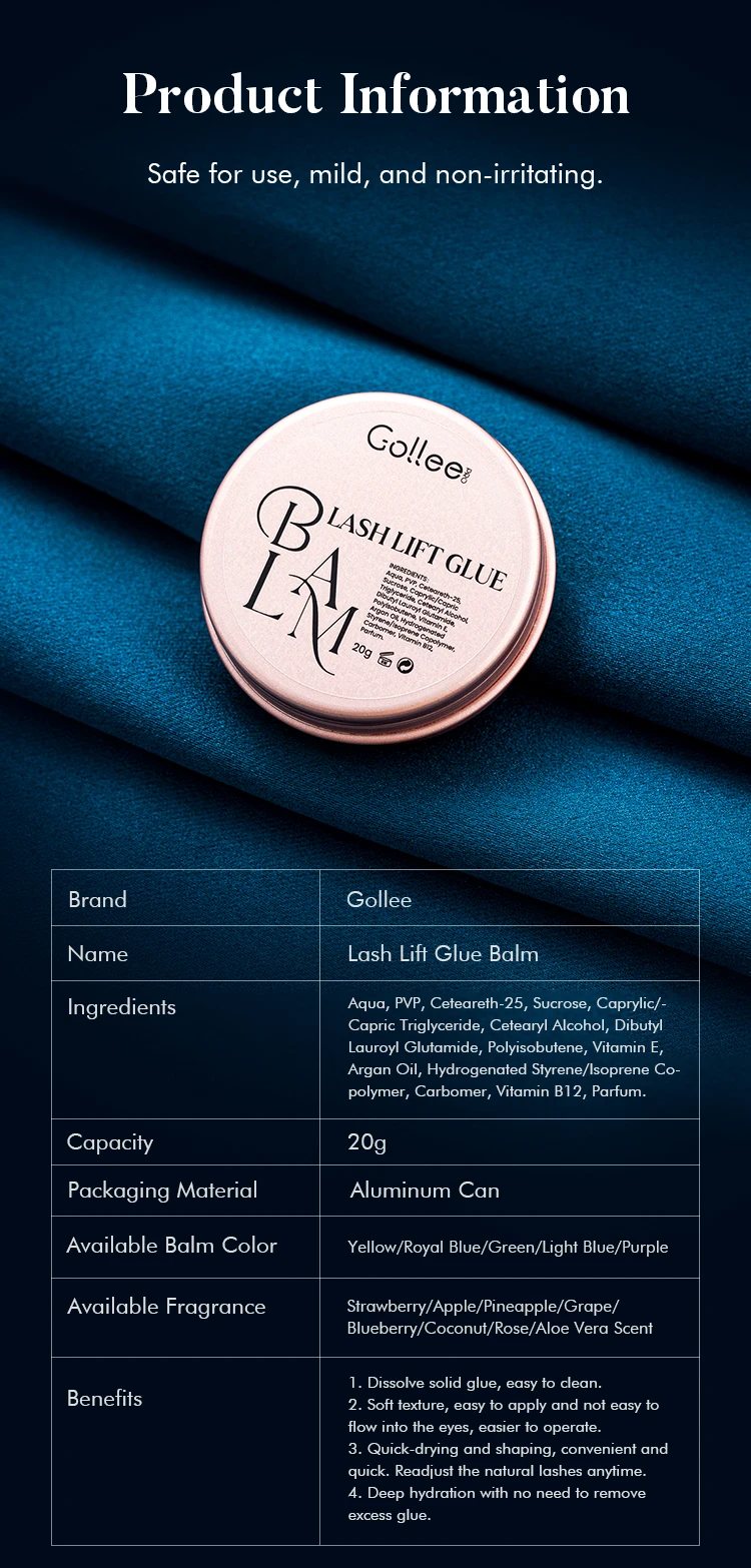 Gollee Wimpernlifting-Set Augenbrauen-Laminierung Wimpernzange Wimpern-Perm-Set Schnelle Fixierung Bunte Wimpern Lifting-Kleber Balsam Mehr Haftkraft – Detail 14