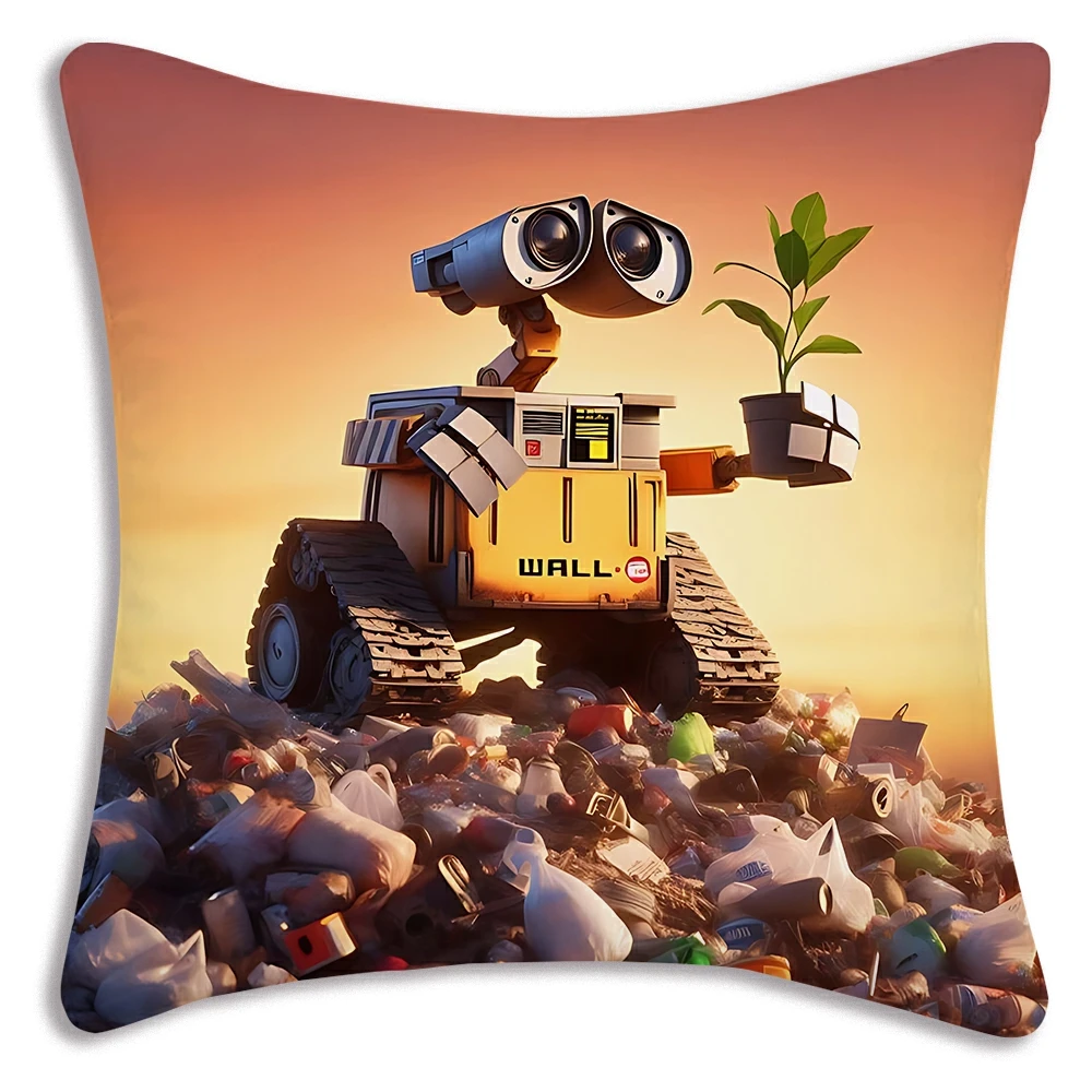 

Cartoon Pillow Covers DisneyS WALL E Cartoon Sofa Decorative Home Double-sided Printing Short Plush Cute Cushion Cover