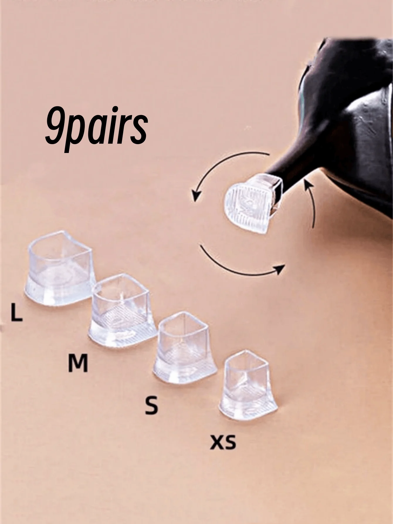 9 Pairs Transparent High Heel Protectors, for Walking on Uneven Grass Floors Anti Slip Heel Repair Caps Stops Sinking into Grass