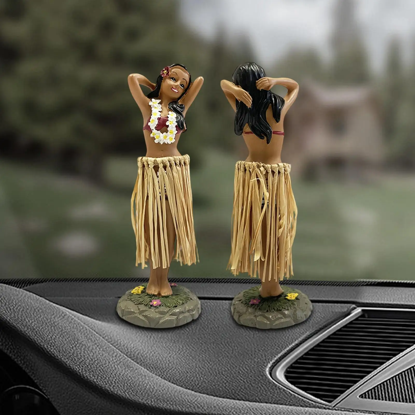Hawaiian Dancing Girl Doll For Car Dashboard Small Dancer Doll Decor Dancing Doll Figures For Auto Interior deco Accessories