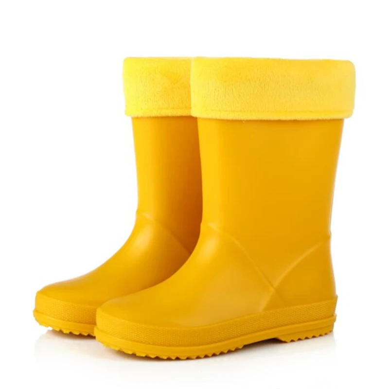 2023 Winter Kids Rain Boots Boys Girls Rubber Boots with Pink Yellow Children Lovely Rainboots Water Shoes for Children