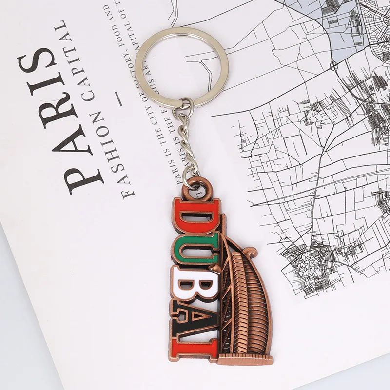 dubai keychain With Burj Al Arab Design Perfect Gift Party Keyring for Travelers and Dubai Lovers Car Key Chain Holder