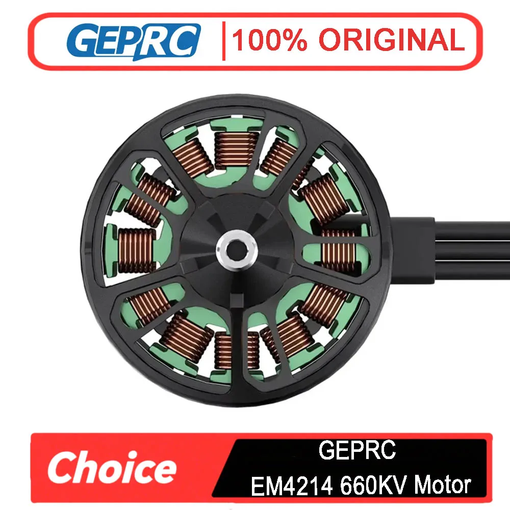 

GEPRC EM4214 660KV Brushless Motor 80A-100A 25.2V - Black, for 12-14" Long-Range FPV Racing RC Drone & Multicopter