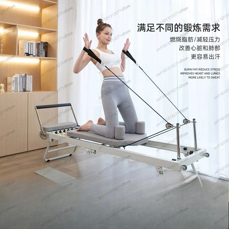 Home Fitness Pilates Reformer Equipment, Large Foldable Core Yoga Bed for Weight Loss Workout