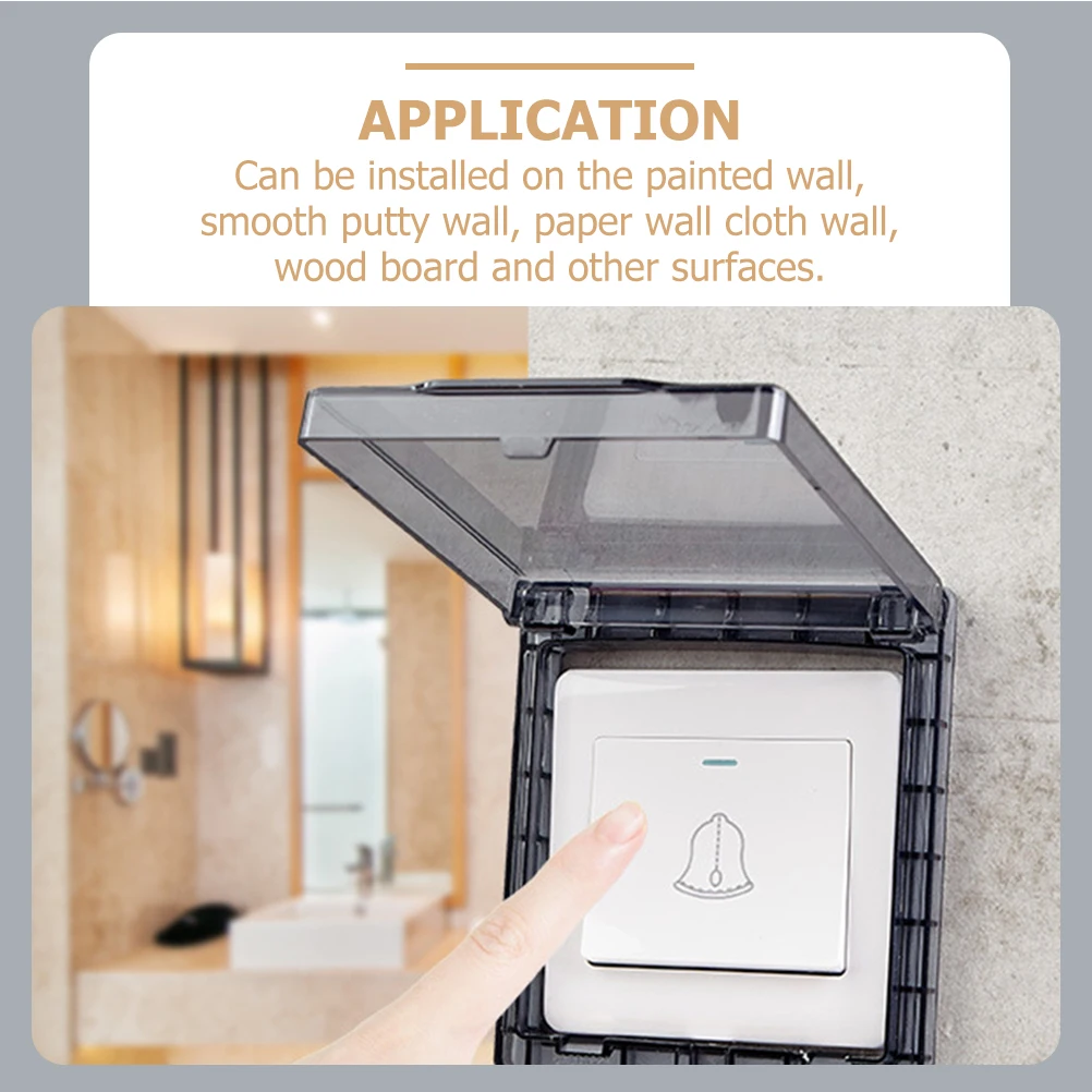 

Waterproof Protective Cover Plug Socket Outdoor Receptacle Protector Black Safe for Baby Room Kitchen Garden Glass Wood Wall