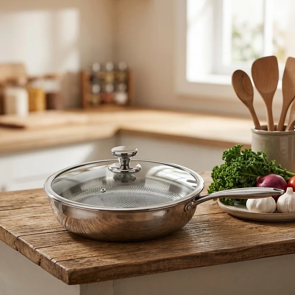 Induction Ready Pan Hammered Frying Pan Enhanced Durability Effortless Cleaning Heat Conduction Long-lasting Alloy