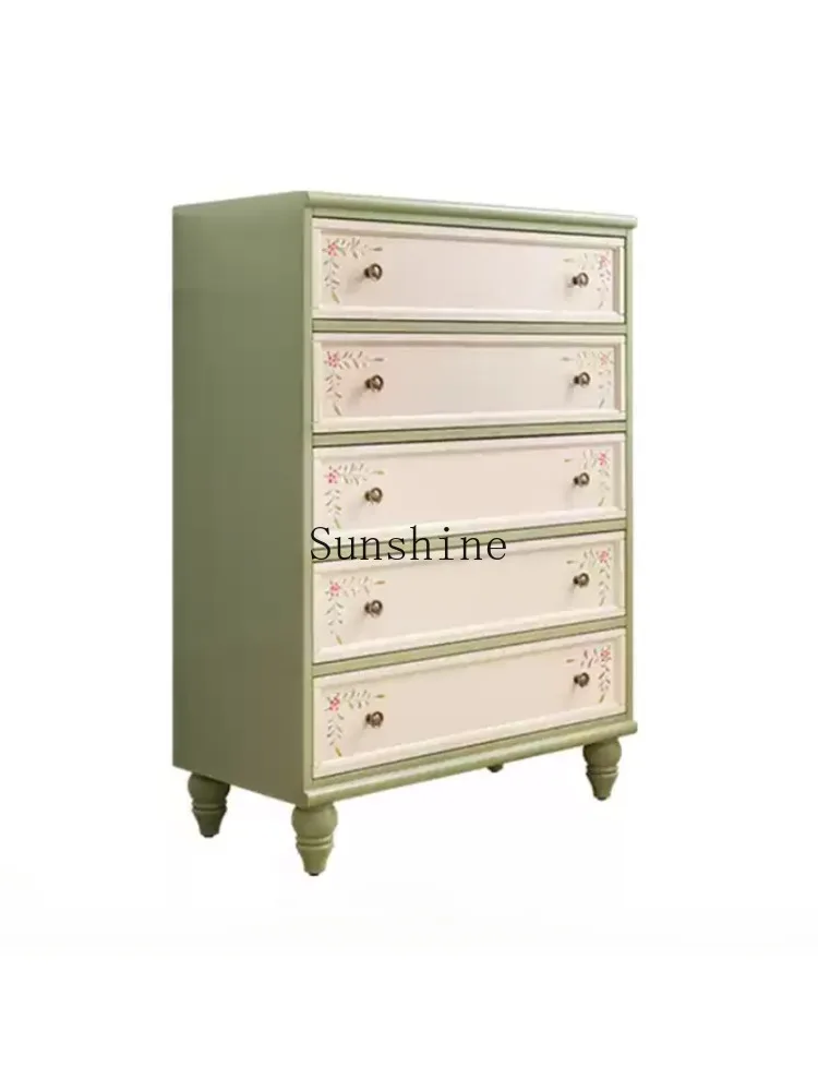 

American country living room corner bucket cabinet five bucket storage retro painted cabinet combination