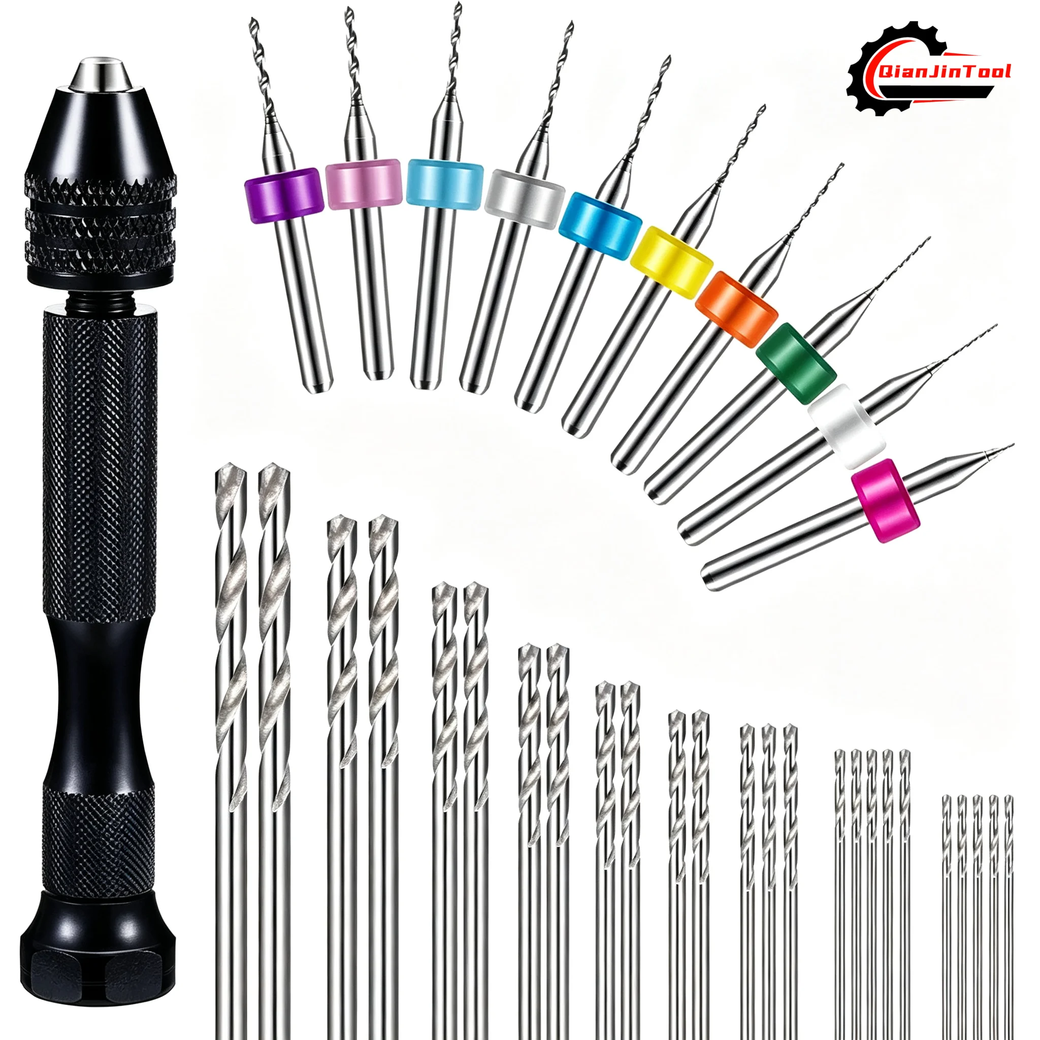 36Pcs Micro Hand Drill Bits Set Pin Vise PCB Mini Drill Twist Drill rolling Tool For Jewelry Wood Craft DIY sculpt Woodworking