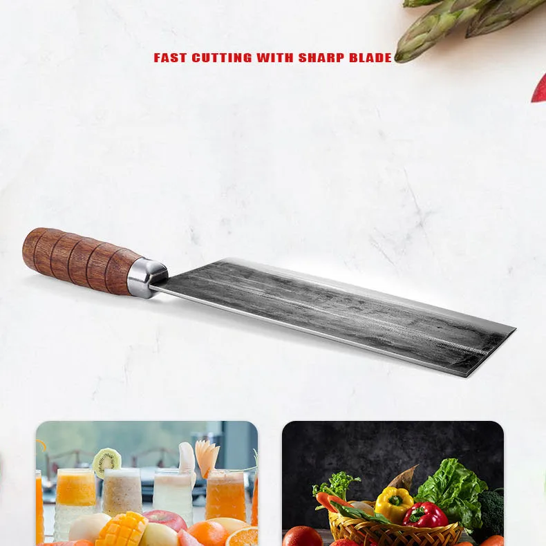 Chinese Old School Kitchen Knife High Carbon Steel 100% Handmade Forged Kitchen Knife Slicing Cleaver Restaurant Best Chef Knife