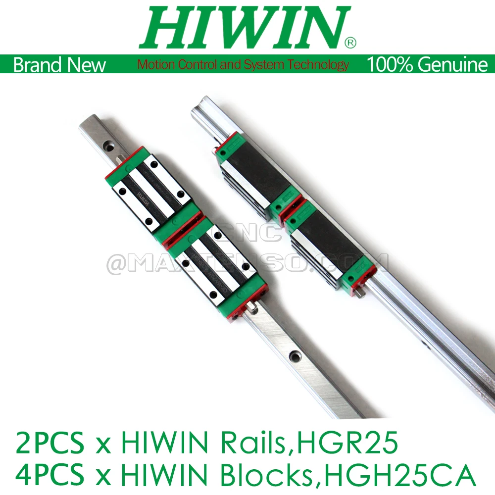 Original HIWIN HGH25CA Carriage Slide Block HGR25 Linear Guide Rail 200 300 400 500 600 700 800 900 1000 1100 1200 CNC Router