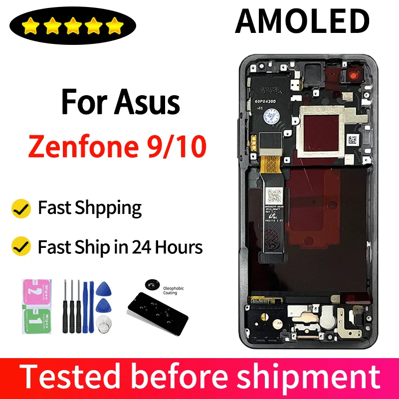 Super amoled para asus zenfone 9 9z lcd ai2202 tela de toque digitador para asus zenfone 10 10z ai2302 display substituição