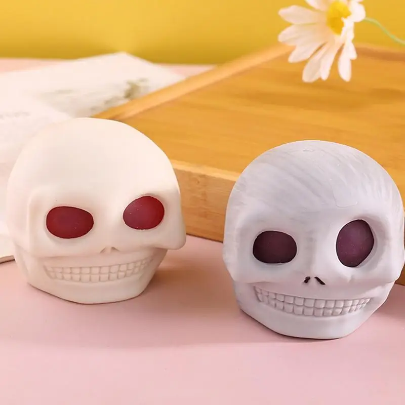 1PCS Halloween Kawaii Squishy skull Toys For Kids Antistress Ball Squeeze Party Favors Stress Relief Toys For Birthday