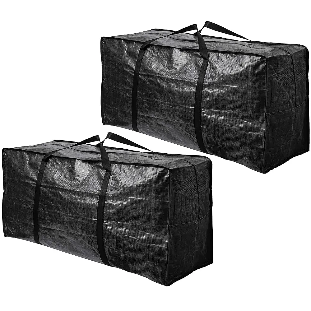 

68.5 Gal 2 Pa Xxl Jumbo Extra Large Heavy Duty Stronger Handles Storage Bags Moving Totes Zippered Reusable Wrap Around Handle