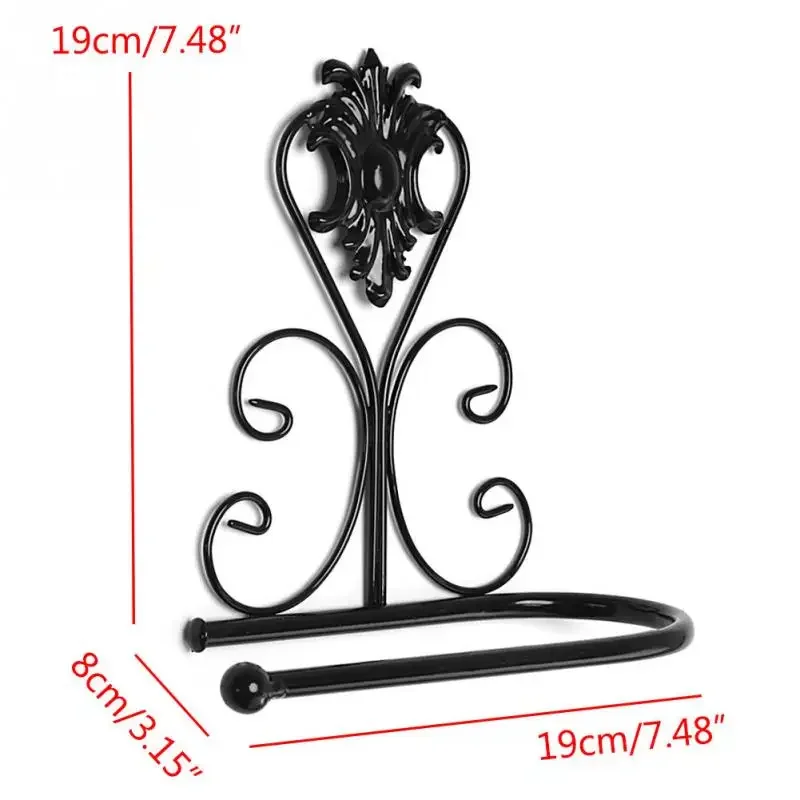 2Pcs Iron Toilet Paper Roll Holder Bathroom Wall Mount Rack toilet paper holder 1PCS Vintage Black White Bronze Paper Holder #05