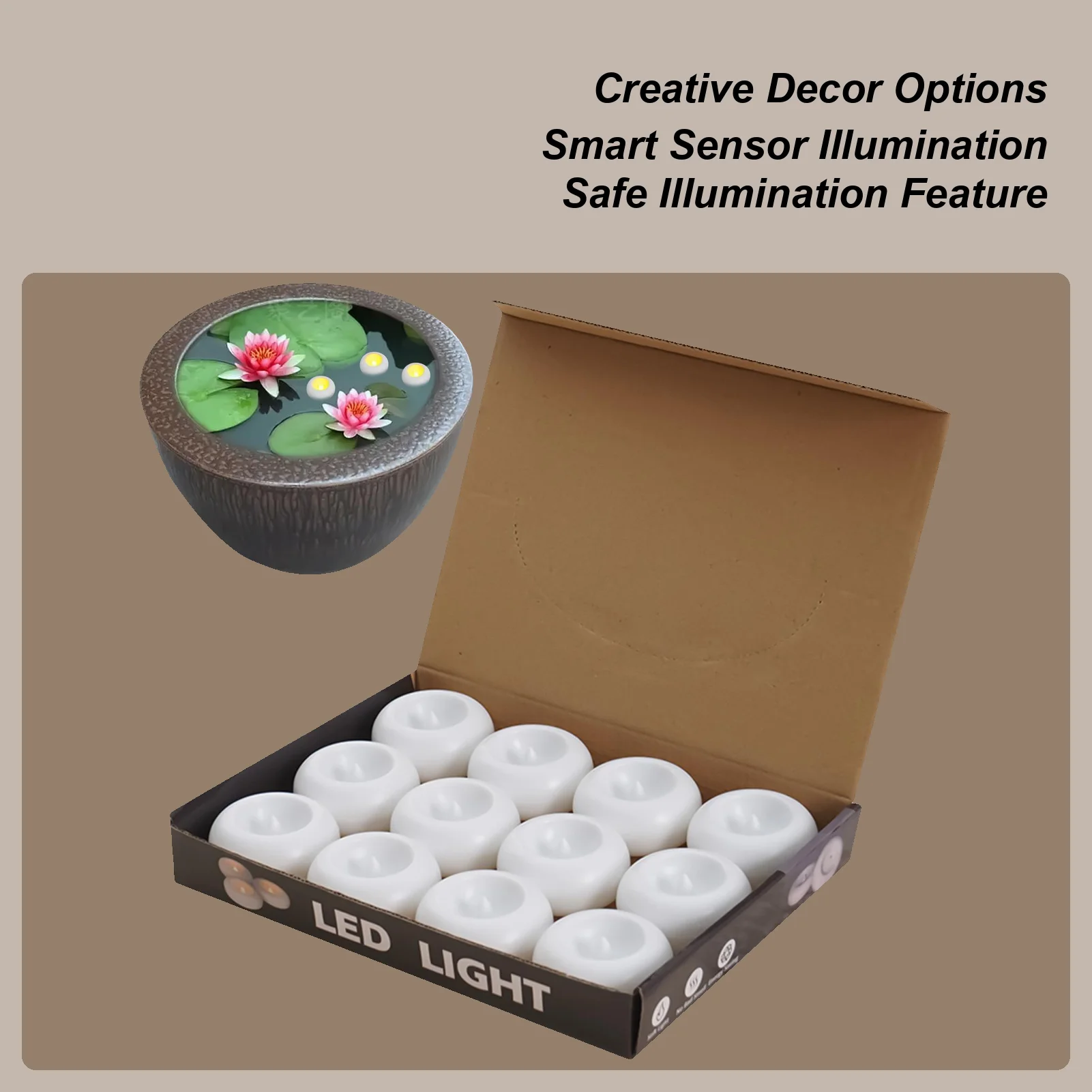 

Waterproof Flameless Tea Light Candle Tealight Water Activated Float Electric Candle Wedding Valentine Decor Candles Light