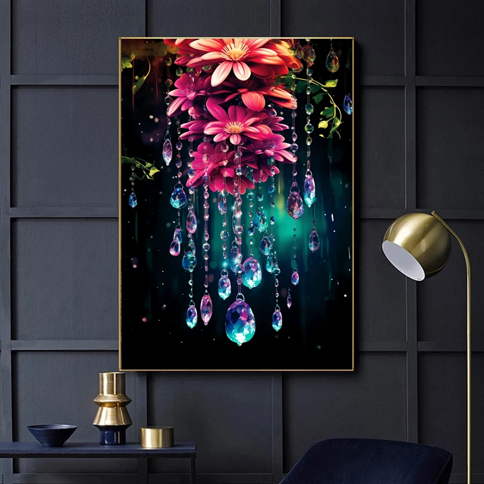 2023 New Diamond Embroidery Crystal Flower Fantasy Landscape 5D Diamond Painting Aeolian Bells Mosaic Cross Stitch Home Decor