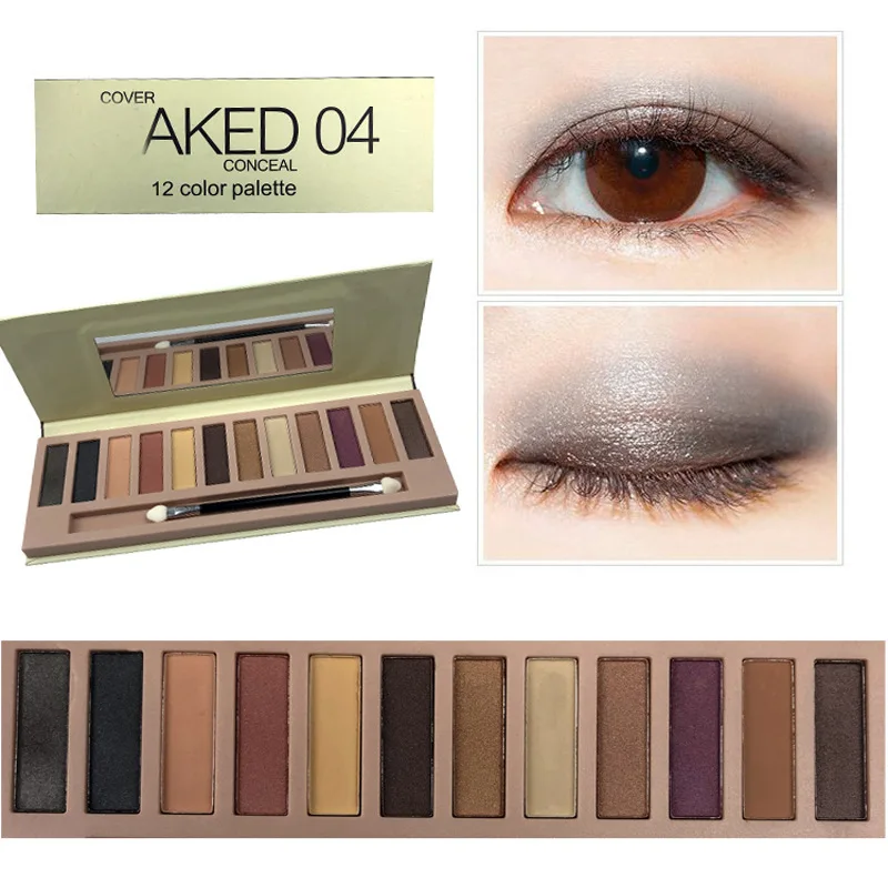 12-plaatjes Ins Super Fire Nude Earth Color Duurzame oogschaduwmake-up