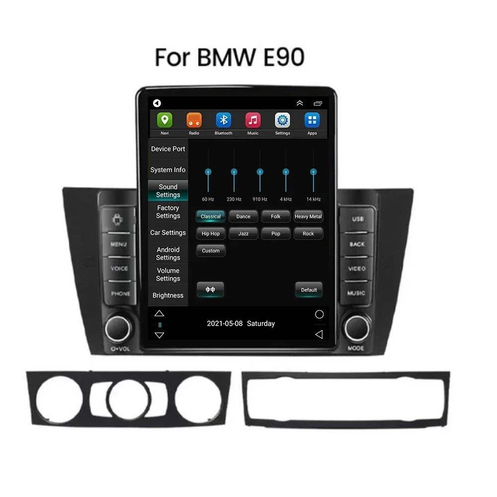 Autoradio Android, 8 cœurs, navigation GPS, stéréo, 5G, lecteur pour voiture BMW Série 3, E90, E91, E92, E93 (2005-2013)