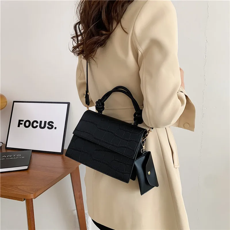 Bao Solid Color Shoulder Bag Texture Casual Sweet Trendy Simple Cross-body Hand-held Small Square Shoulder Bag