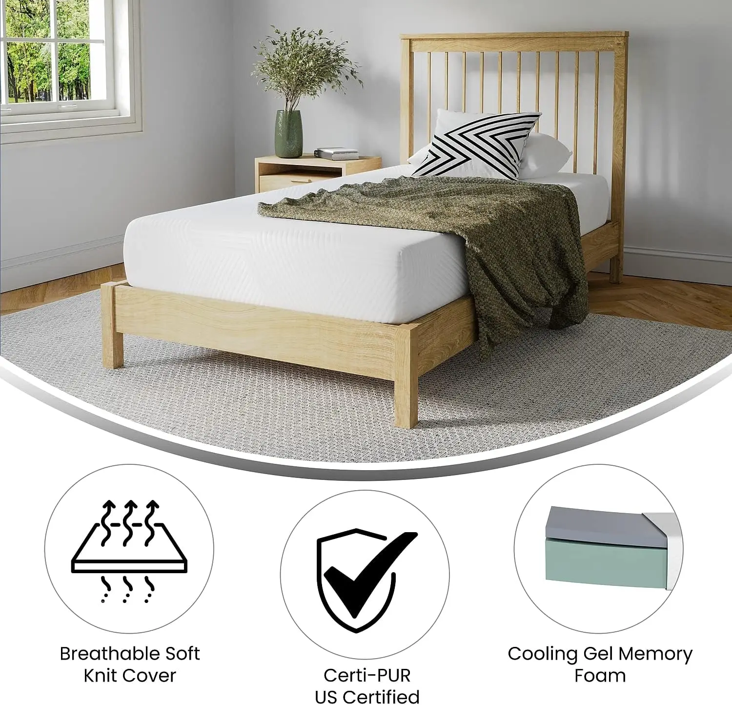 Charcoal Infused - Supportive Pressure Relief - CertiPUR-US Certified Foam - Twin Mattress in a Box