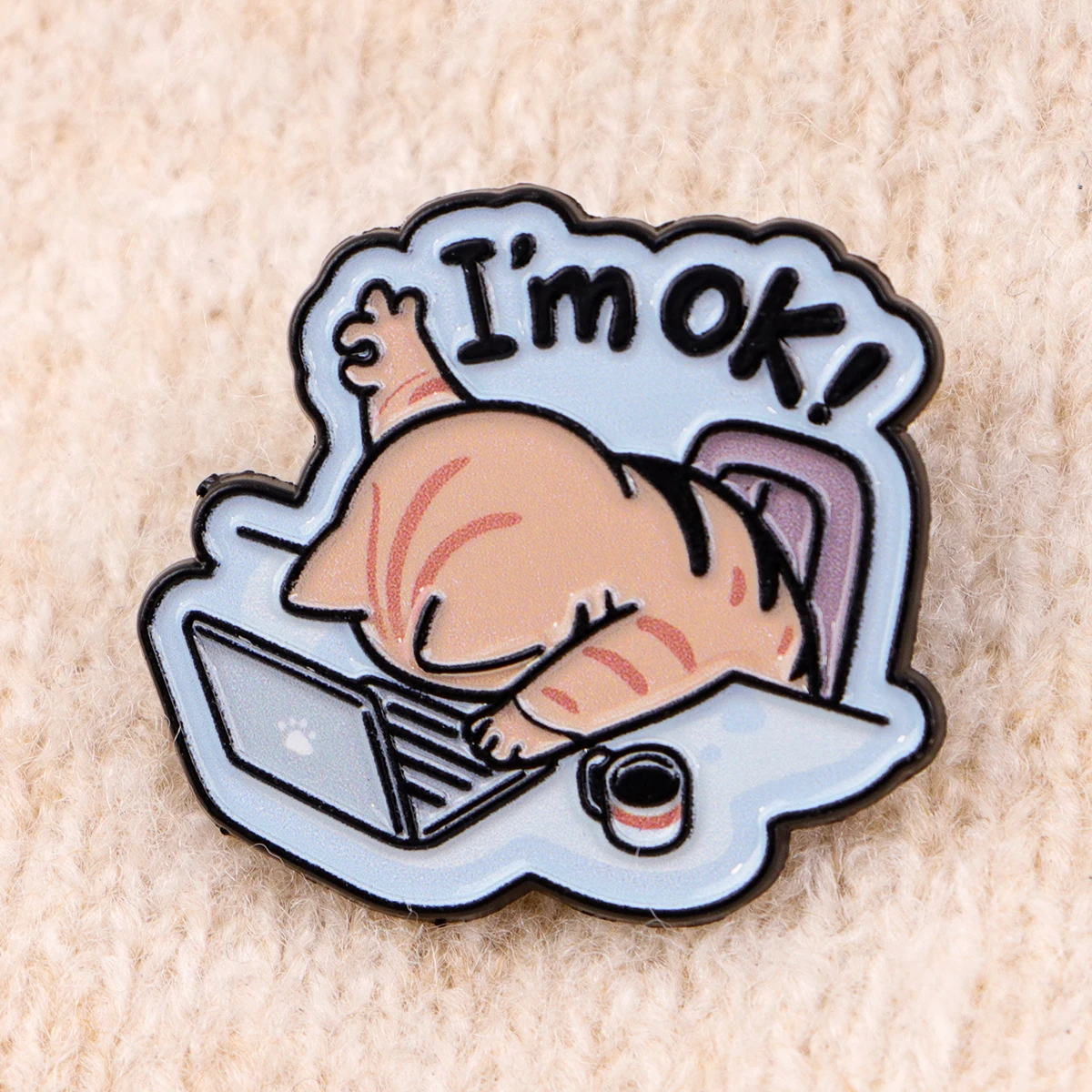 مضحك يقتبس المينا دبابيس الكرتون الحيوانات القط بروش شارة على ظهره التلبيب دبوس زي الاكسسوارات مجوهرات الأزياء صديق الهدايا #4