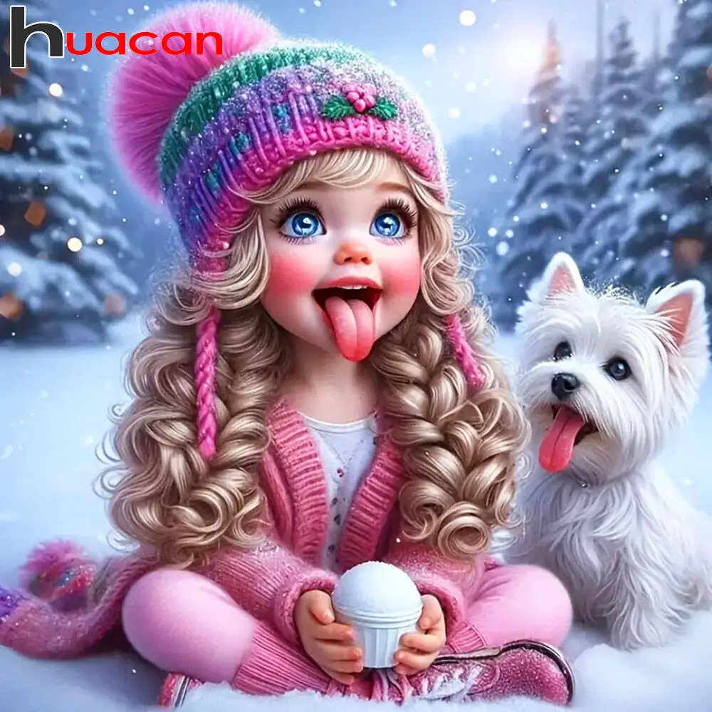 Huacan 5D-Diamantgemälde zum Selbermachen, für Kinder, Hund, Diamant-Mosaik, Tier-Portrai, neue Kollektion 2025, dekorative Gemälde