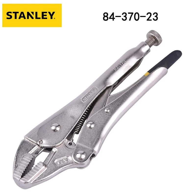 Stanley 84-370-23 Chromium Vanadium Steel Arc Straight Tooth Strong Clamping Valve Flat Mouth Pliers 7 inches