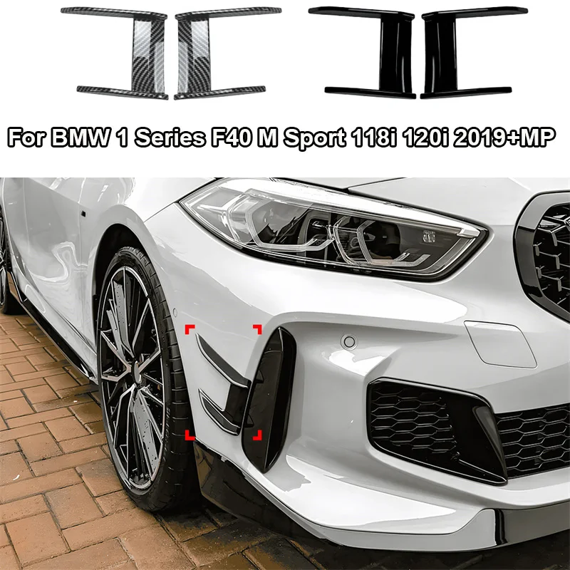 Car Front side Bumper Wind Knife Blade 2019 + For BMW 1 Series F40 M Sport 118i 120i MP Front wheel Bumper Spoiler 2020 2021