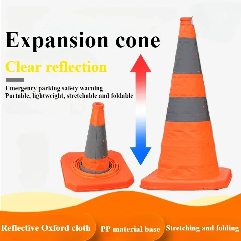 Height Collapsible Traffic Parking Cones Multi Purpose Popup 30c/45/70cm Reflective Safety Cone Soft Material Foldable Road Cone