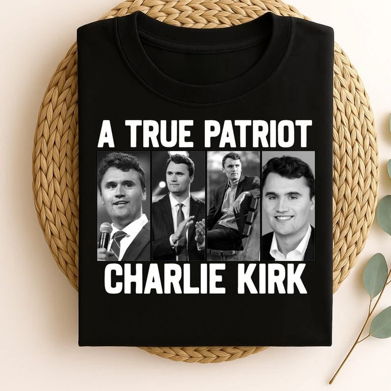 

Рубашка Charlie Kirk Assassination Tribute True Patriot, консервативный подарок, мемориальная политическая футболка с поддержкой молитвы, новый стиль, топ унисекс